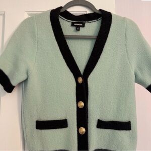 Express Mint and Black short sleeve Women's Cardigan